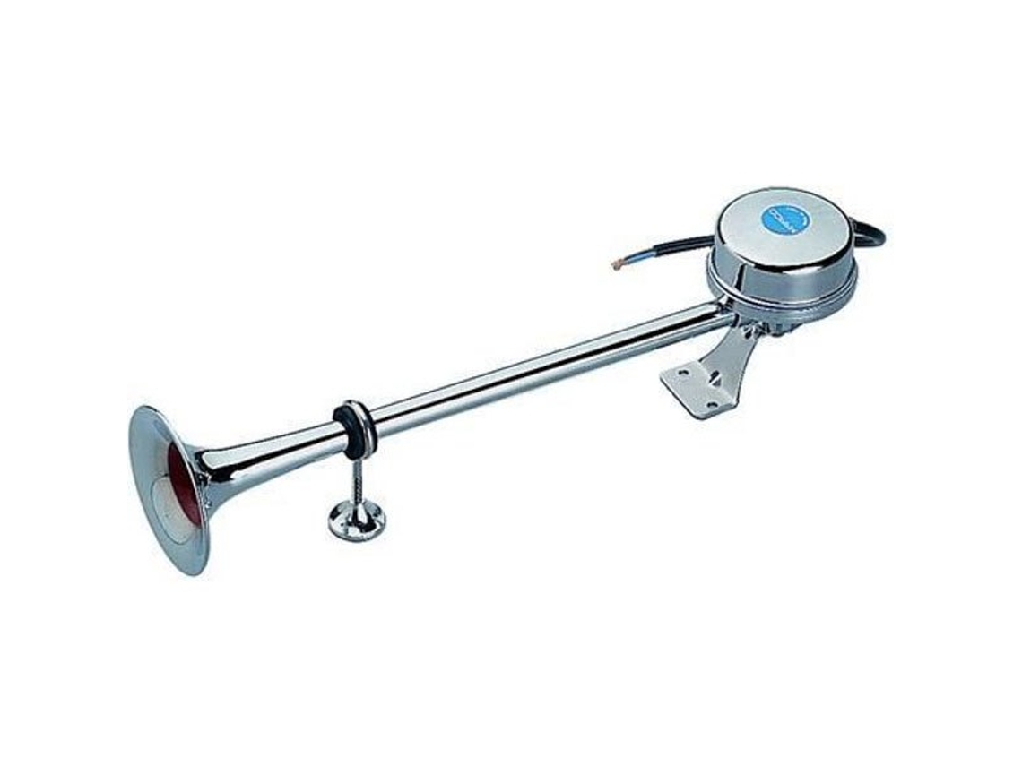 Trompa de Trombeta Única 12V 400 Mm Prateadomarco