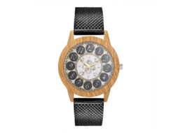 Reloj De Cuarzo Con Correa De Silicona Unisex Dial Numérico Moda Zhoulianfa Negro