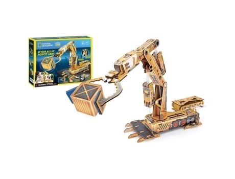 Maquete 3d National Geographic Explora Equipamento De Construção Com Garra Hidráulica 56x37 Cm A Partir De 8 Anos