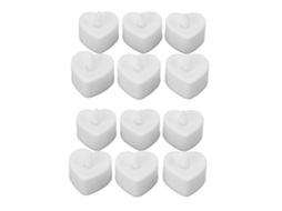 Conjunto de 12 Velas Led em Forma de Coração Sem Fogo para Decoração RNEMITERY