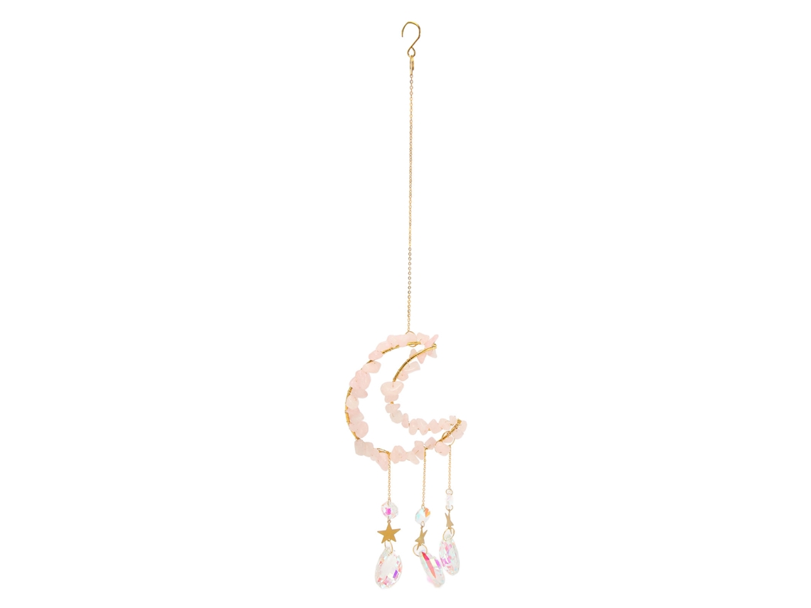 Artesão De Lua De Cristal Rosa Para Janela E Jardim
