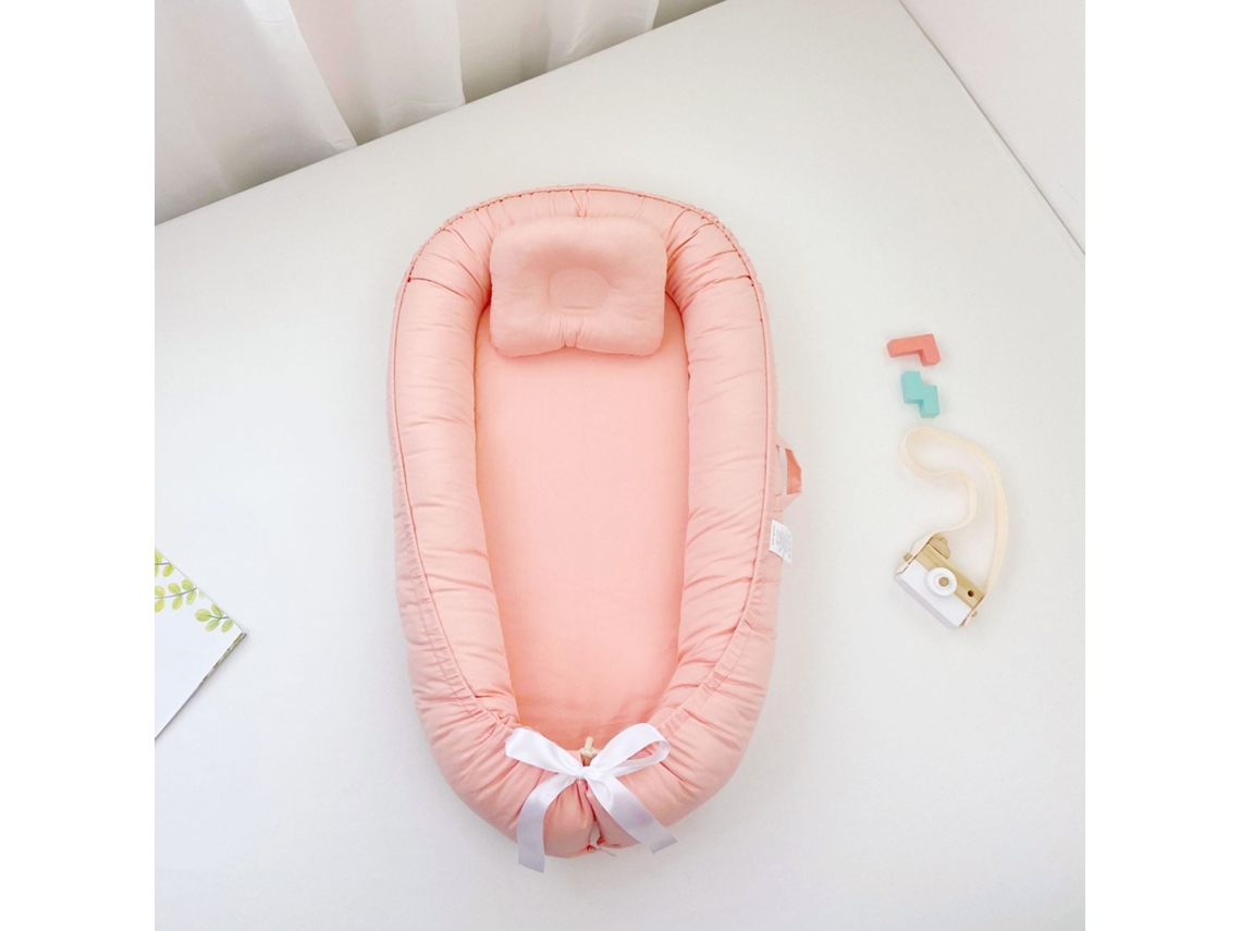 Ninho De Bebé Eifson- Com Almofada Moldadora De Cabeça 85*50*12cm - Rosa Claro