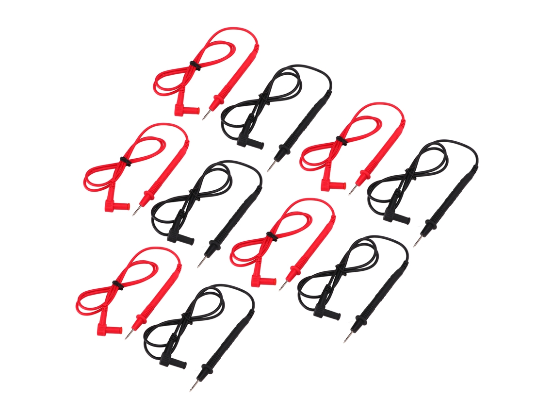 5set Sonda Multímetro J.30030, Fios Teste 2mm, 10A, Plug Banana 4mm, Pvc, Latão, Probe Leads para Multitester | S/MARCA