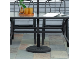 Guarda-sol Redondo Hdpe 14kg Para Postes 35-38-48mm, Base Preta Ø49x32cm