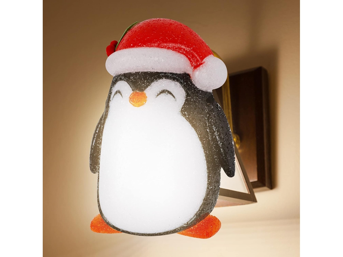 Capa de Luz para Varanda de Natal Happy Trees Capa de Lâmpada para Decoração de Natal Ao Ar Livre Pinguim