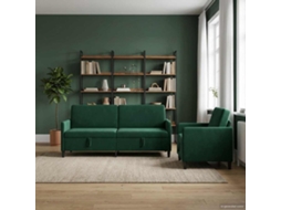 Vidaxl Conjunto De Sofá Com Armazenamento 2 Unid. Verde-escuro