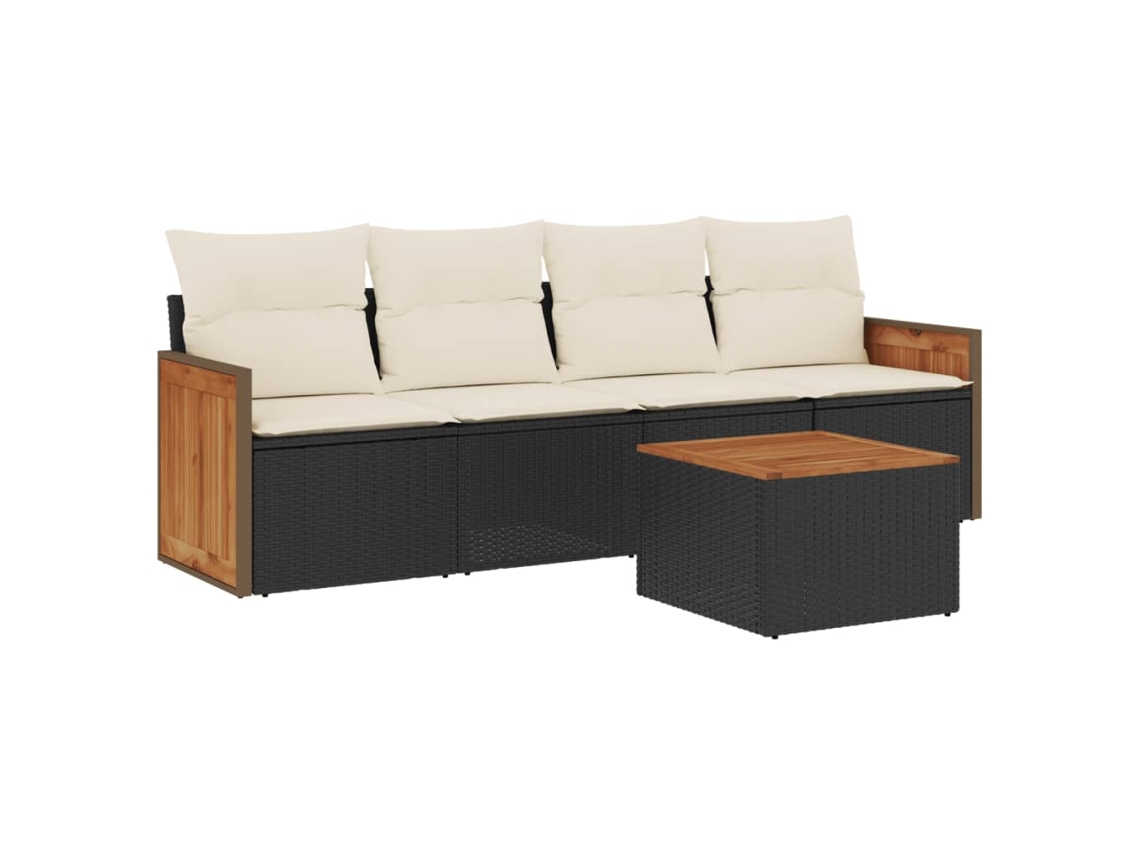 Garden Sofa Set, Garden Sofa Sets Vidaxl Preto Rattan / Vime (n/a)