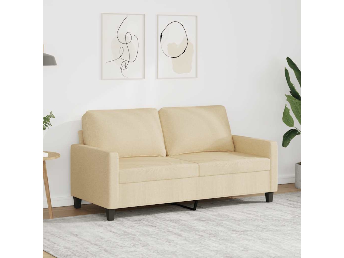 Vidaxl Sofá De 2 Lugares Tecido 140 Cm Cor Creme