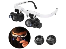 Lupas com 2 luzes LED Lupa binocular Lupa, 3 lentes destacáveis (8X 15X 23X) para S323 SSS