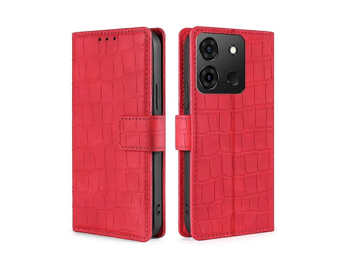 Capa De Celular Em Couro Com Fecho Magnético E Textura De Crocodilo Para Infinix Smart 7