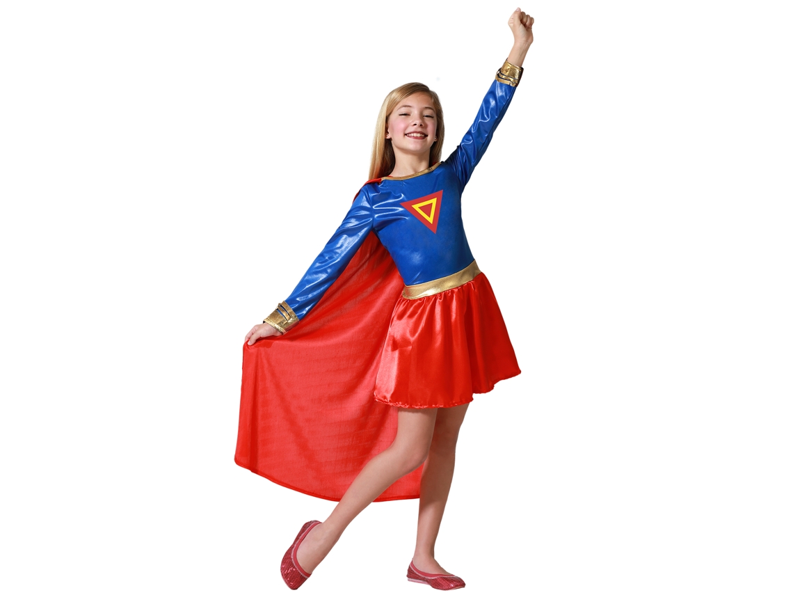 Fantasia De Heroína Kryptoniana - Atosa - 7-9 Anos - Multicolor - Vestido E Capa - Licença Superman