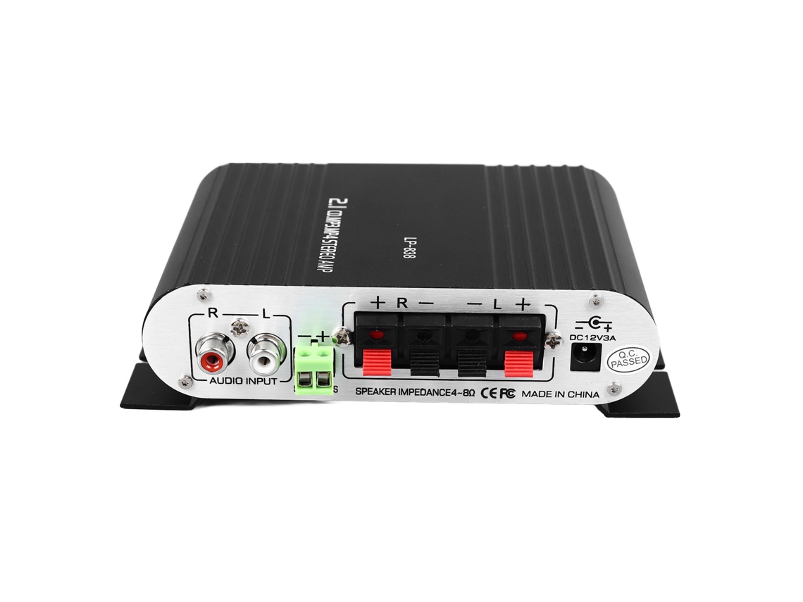 Amplificador de áudio mexicano LP 838 preto (estéreo 2.1 canais)