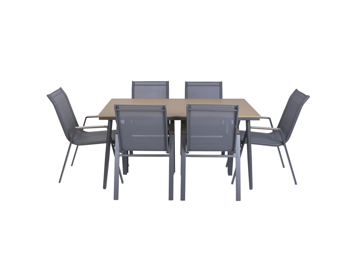 Conjunto de 7 Mesas de Jantar em Aço ALEXANDRA HOUSE LIVING (150x90x73cm)