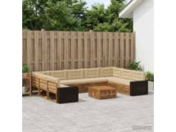 Vidaxl Conjunto De Sofás Para Exterior 10 Pcs Natural E Bege