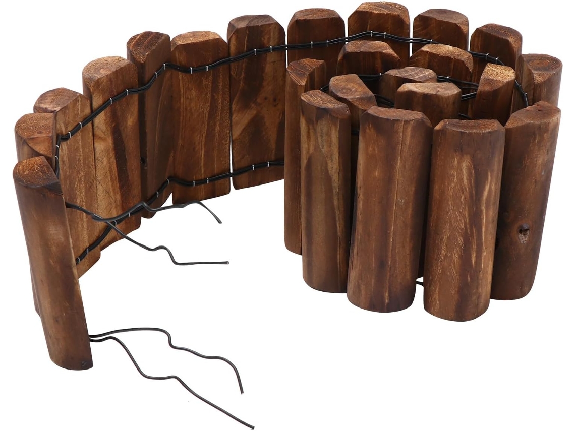 Cerca de Postes de Madeira Carbonizada Inoomp, 15 Cm de Altura,, para Jardim, Decorativa e para Paisagismo, para Uso CHABERLU