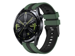 Bracelete de Smartwatch para Huawei Watch GT 3 / GT 3 Pro de silicone vertical de duas cores (verde oliva + preto)