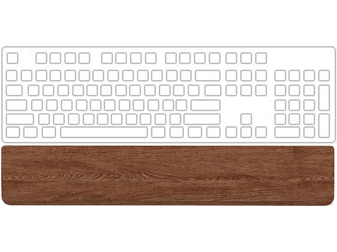 Apoio de Pulso para Teclado - Computador 61~108 Teclas em Madeira de Nogueira SFUSHOS