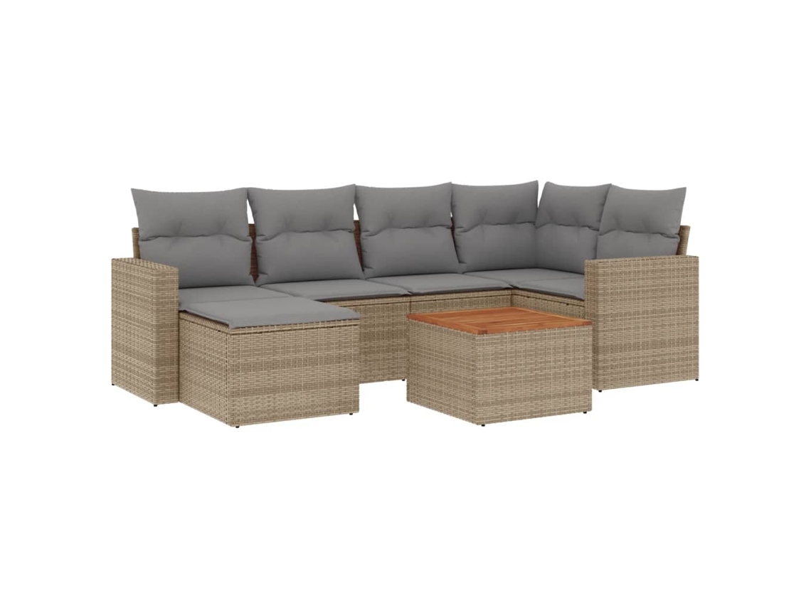 Garden Sofa Set, Garden Sofa Sets Vidaxl Bege Rattan / Vime (n/a)