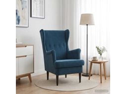 Vidaxl Poltrona Azul Veludo