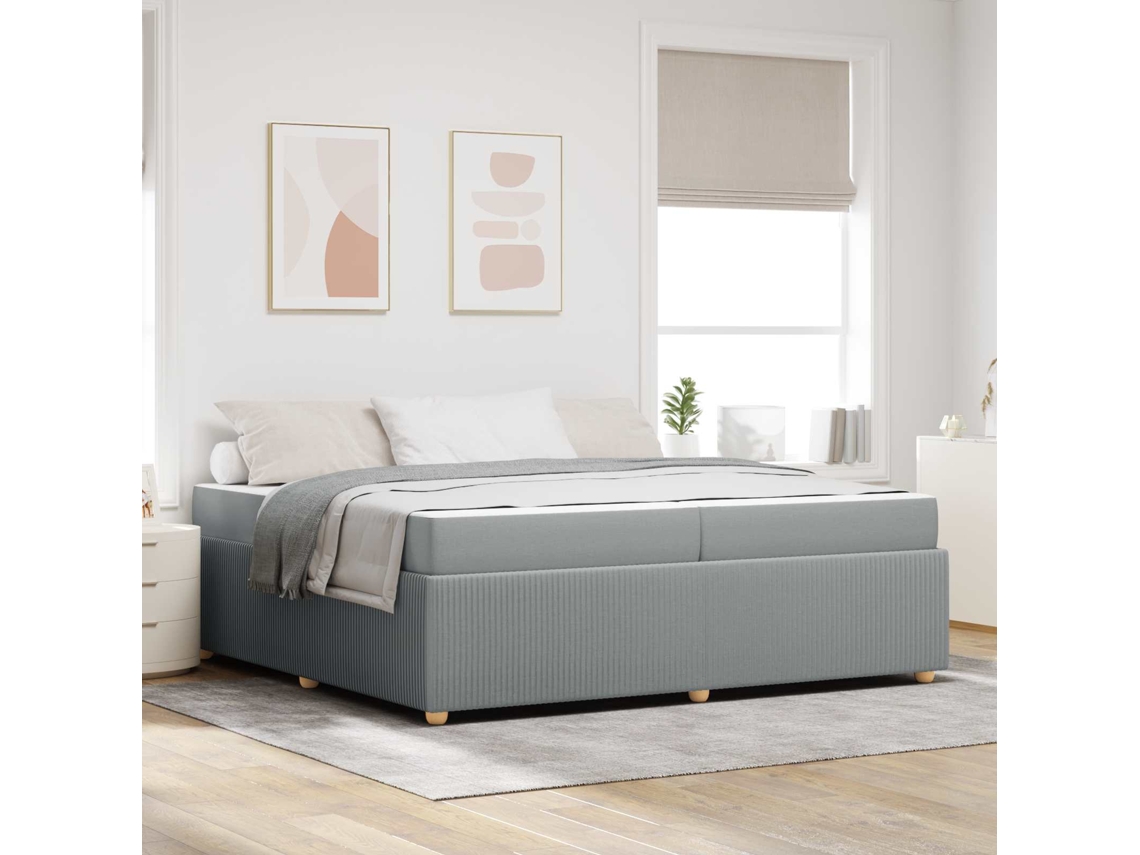 Vidaxl Estrutura Da Cama Cinzento-claro 200 X 200 Cm Tecido