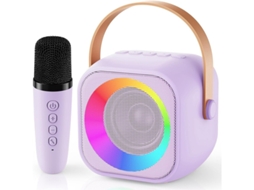 Máquina De Karaokê Infantil Com Microfone E Luz Led Mini Alto Falante Bluetooth Portátil Para Festa De Aniversário Em Família Com Um Microf Yizhood