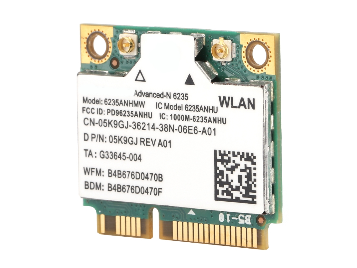 Placa De Rede Sem Fio Intel 6235an 300m 2.4g/5g Dualband Pcie Bluetooth 4.0