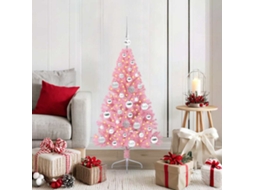 Vidaxl Árvore De Natal Artificial Pré-iluminada Rosa 120 Cm Pvc