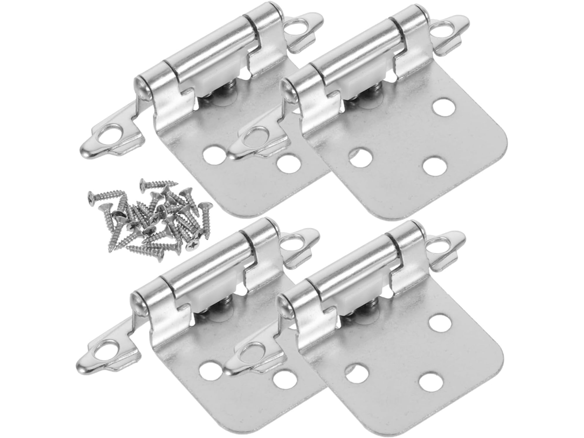 Conjunto De 4 Para Portas Armário, 1,2 Mm, Níquel Branco, Com Mola,