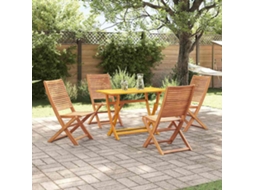 Vidaxl Conjunto De Jantar Para Jardim 5 Unid. Castanho