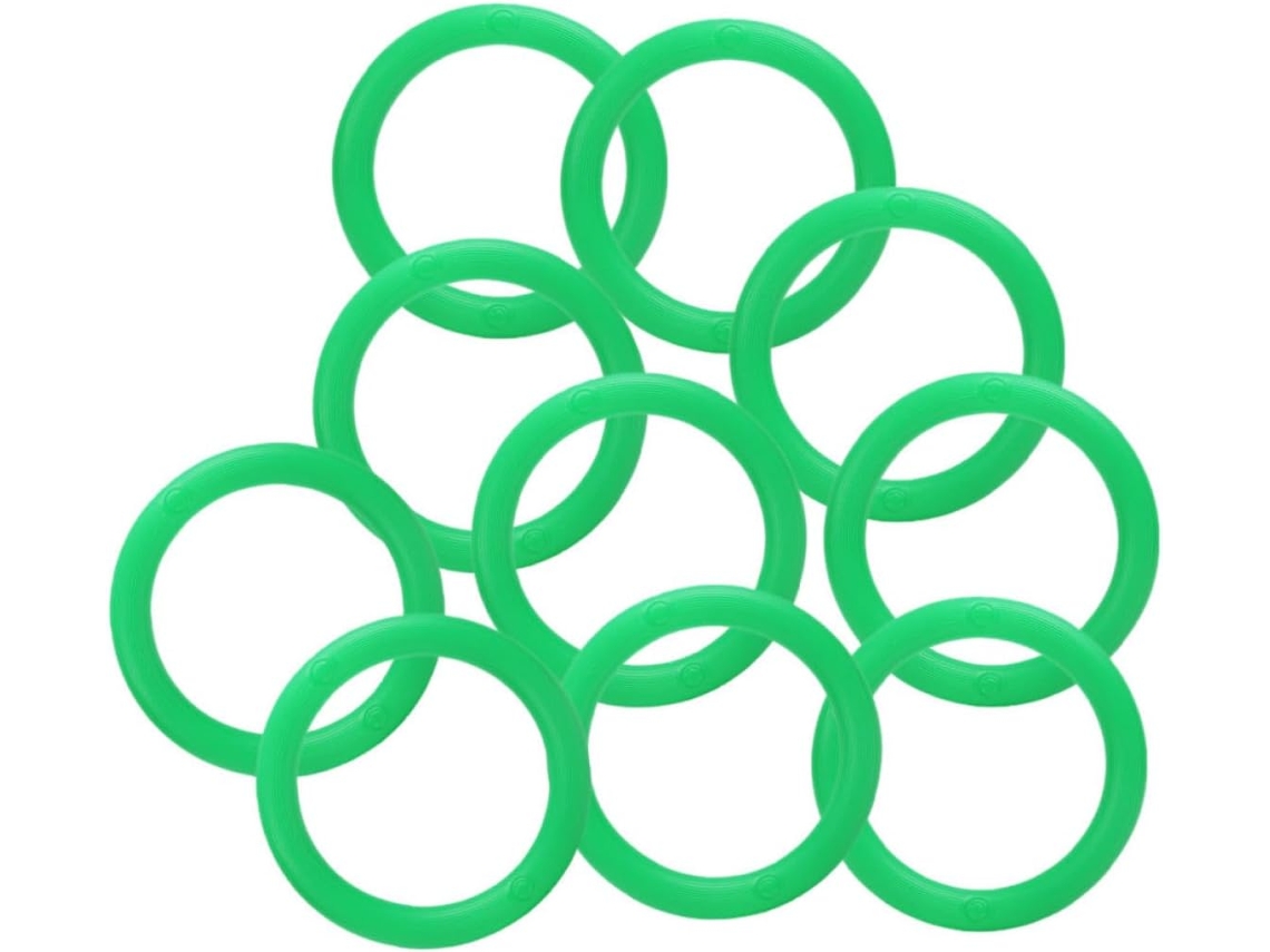 Conjunto De 10 Anéis Verdes Em Abs Para Pendurar Frutas
