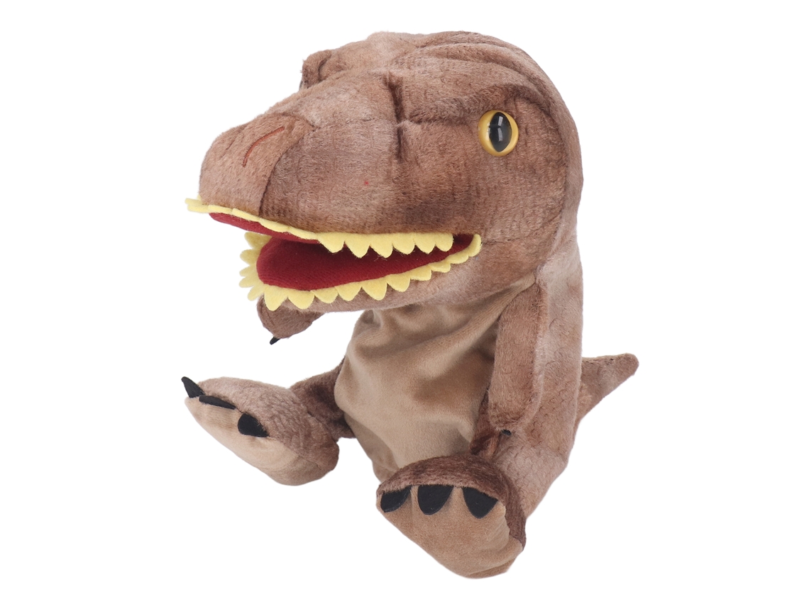 Ats brinquedo de Mão de Dinossauro de Pelúcia 11,8 Polegadas com Boca Móvel Macia para Crianças e Adultos Marrom