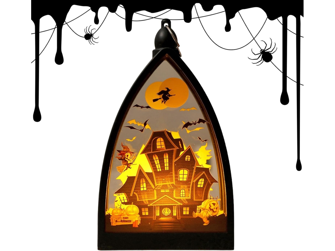 Lanterna De Halloween Para Interiores, Lanterna De Halloween Para Pátio Com Esqueleto E