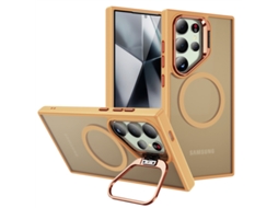 Suporte Magnético Compatível Com Capas De Celulares Samsung.coral Laranja fixação Magnética Com Toque Suave - S24plus