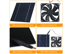 Ventilador Solar 5w 6v Ip65 Casa Cão Galinha Estufa Rv Telhado