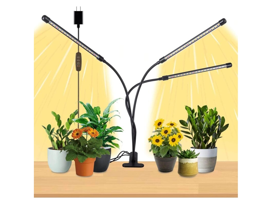 Lâmpada De Cultivo Com 3 Cabeças,espectro Completo E Temporizador Automático,classe De Eficiência Energética G Btforus