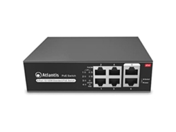 Switch 6 Portas 10/100Mbps 4 Portas POE Até 65W Cada Porta Até 30W Desktop/Parede Fonte de Alimentação Interna Gabinete ATLANTIS
