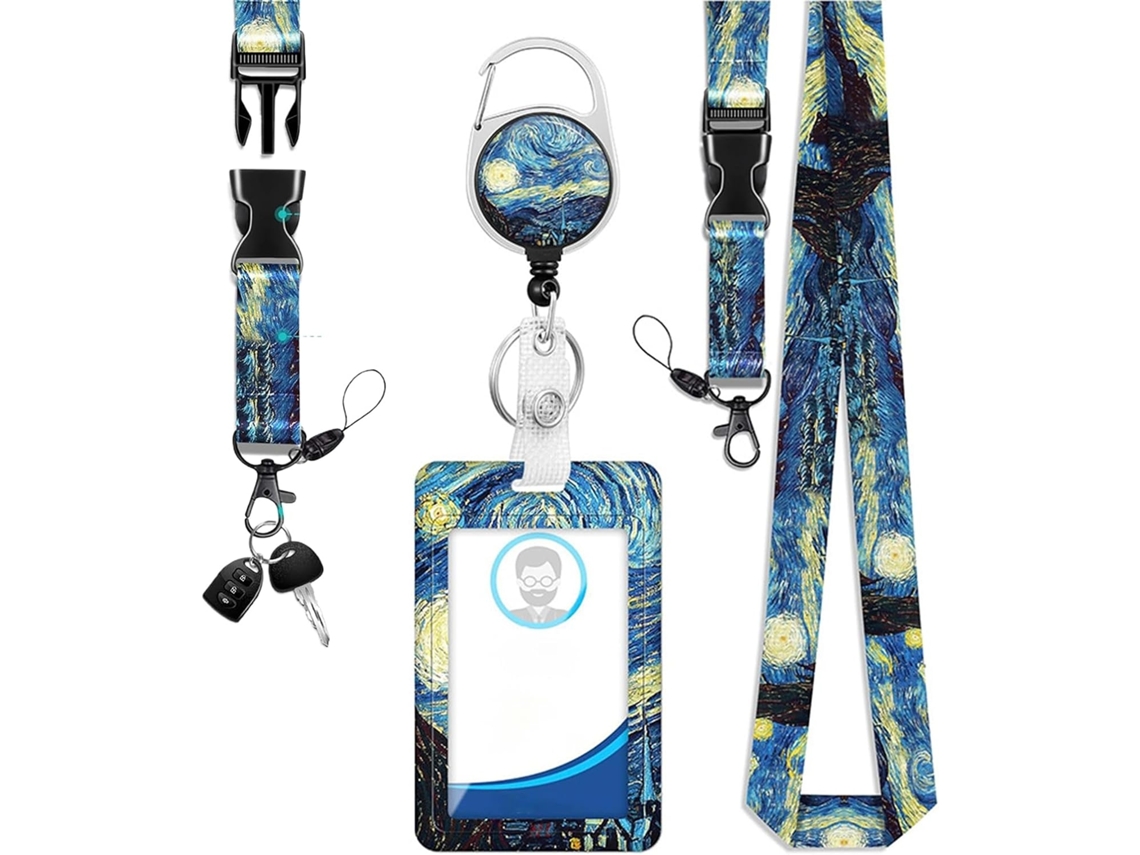 Lurelia Porta-crachá Retrátil Com Cordão Com Chaveiro Para Escritório E Escola