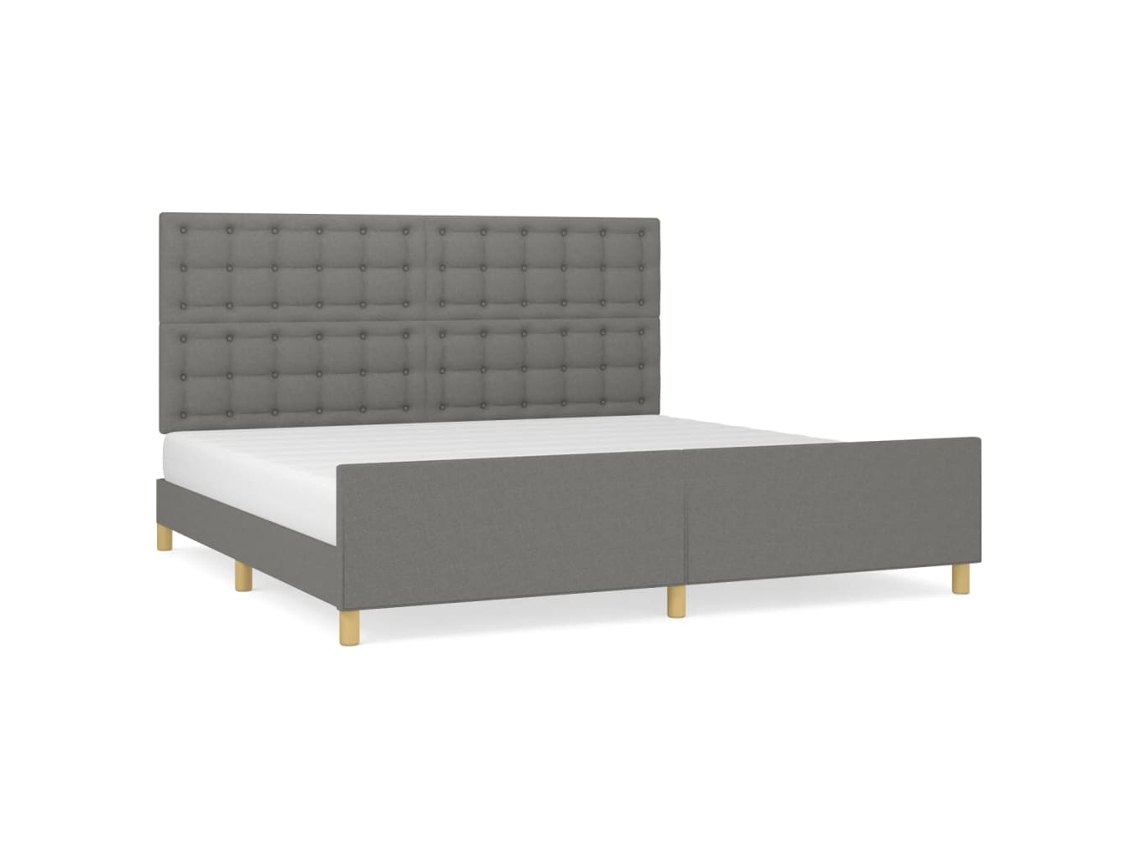 Bed Frame With Headboard, Bed Frames With Headboards Vidaxl Cinzeto Tecido (200 X 200 Cm)