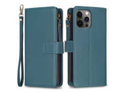 Capa Para Iphone 12 Pele Sintética Anti-riscos Verde