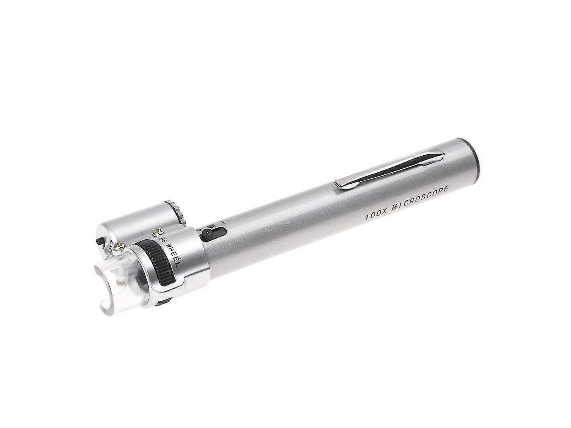 Lupa 100x Com Led, Miniscola Tamanho De Caneta Para Joias