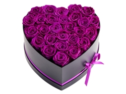 27 Rosas Eternas em Caixa com Formato de Coração, Ramo Flores Preservadas, para Esposa, Mãe, Parceiro, Casamento, Dia Das Mães, Dos Namorados, Natal