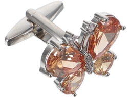 Elegantes Abotoaduras De Cobre, Estilo Francês, Com Zircônia.