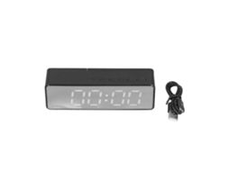 Reloj despertador con altavoz bluetooth eg 010 con espejo led, portátil, resistente a caídas, para dormitorio y oficina