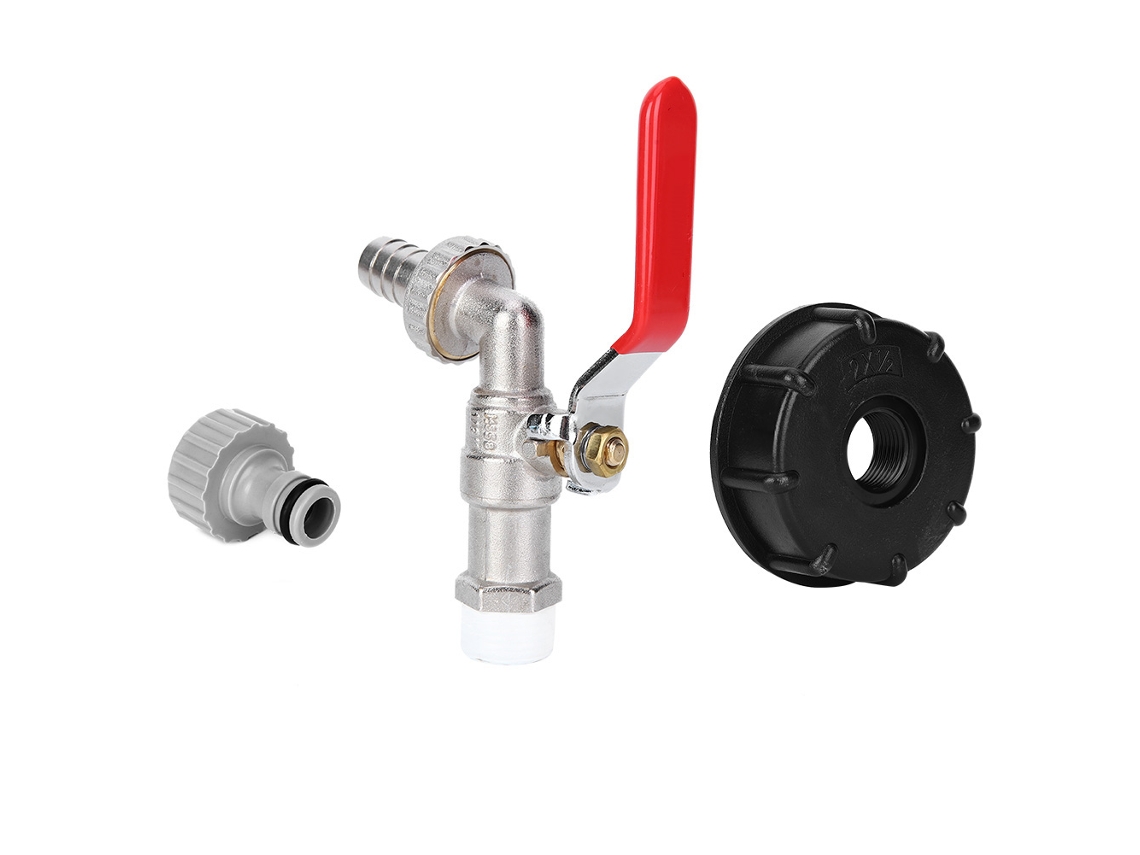 Adaptador De Tanque Ibc Com Válvula Jardim Conexão De Mangueira De Latão G1/2in