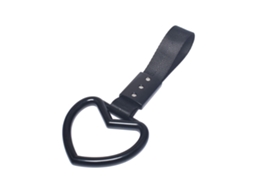 Car Handle Strap Heart Shaped Black Plastic Sturdy Universal Decorative