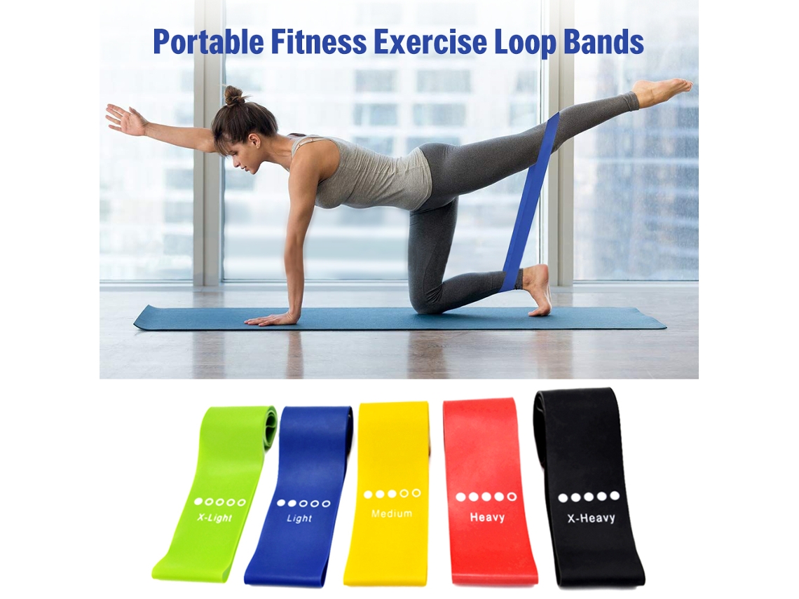 5pcs Conjunto De Bandas De Resistência Loop Para Yoga E Treino Em Casa Academia Exercícios
