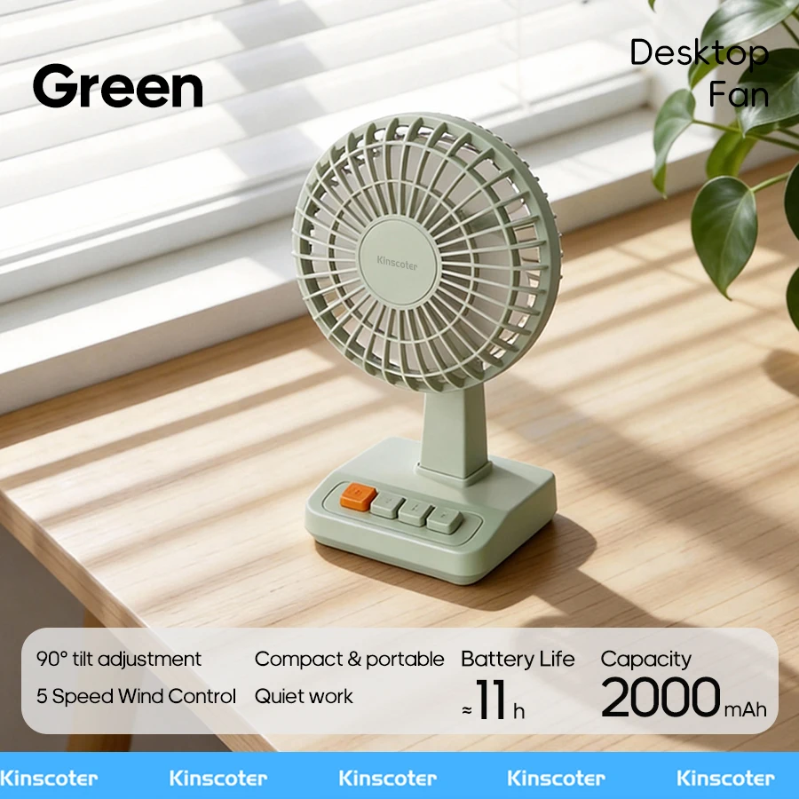 Ventilador de Mesa Retrô, 2000mah, Inclinação MDUG