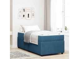 Vidaxl Estrutura Da Cama Azul 90 X 190 Cm Tecido