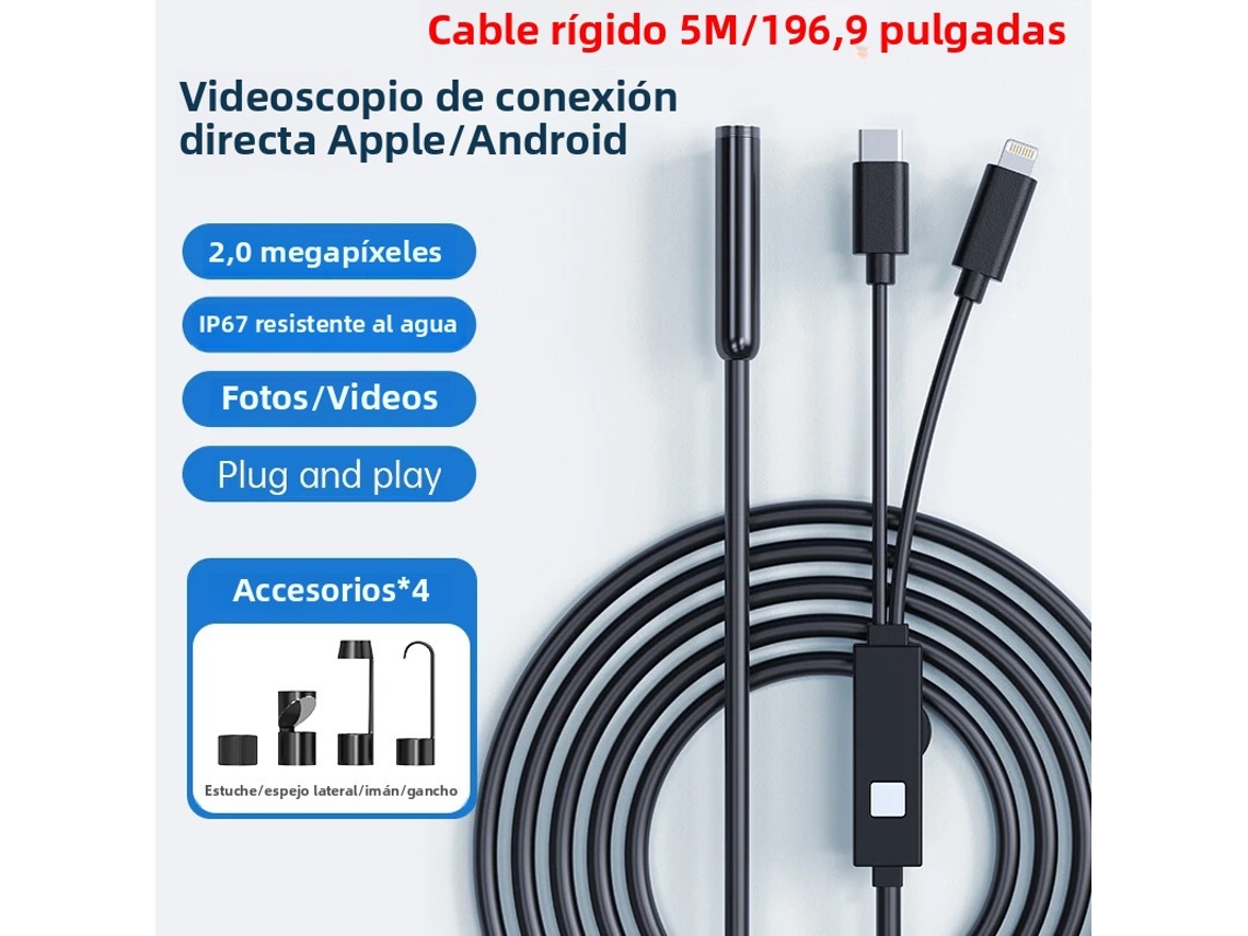 (cabo Rígido De 5 M) Câmera Endoscópica De 2 Megapixels