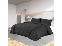 Vidaxl Conjunto De Capa De Edredão 260x240 Cm Microfibra Leve Preto